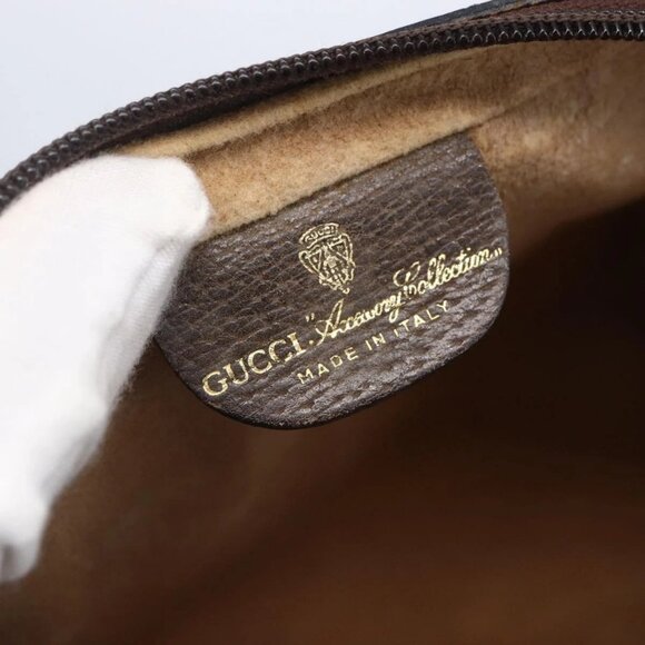 GUCCI GG Supreme Web Sherry Line Shoulder Bag PVC Beige Gold 010 378 Auth 150379 - Picture 12 of 16